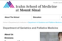 Icahn School of Medicine at Mount Sinai Department of Geriatrics and Palliative Medicine